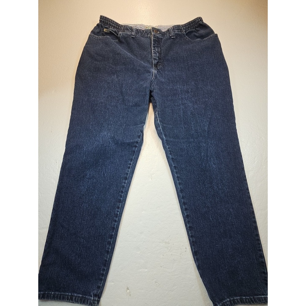 Lee Jeans Womens 18W Medium(35x29.5) Side Elastic At Waist High Rise Stretch
